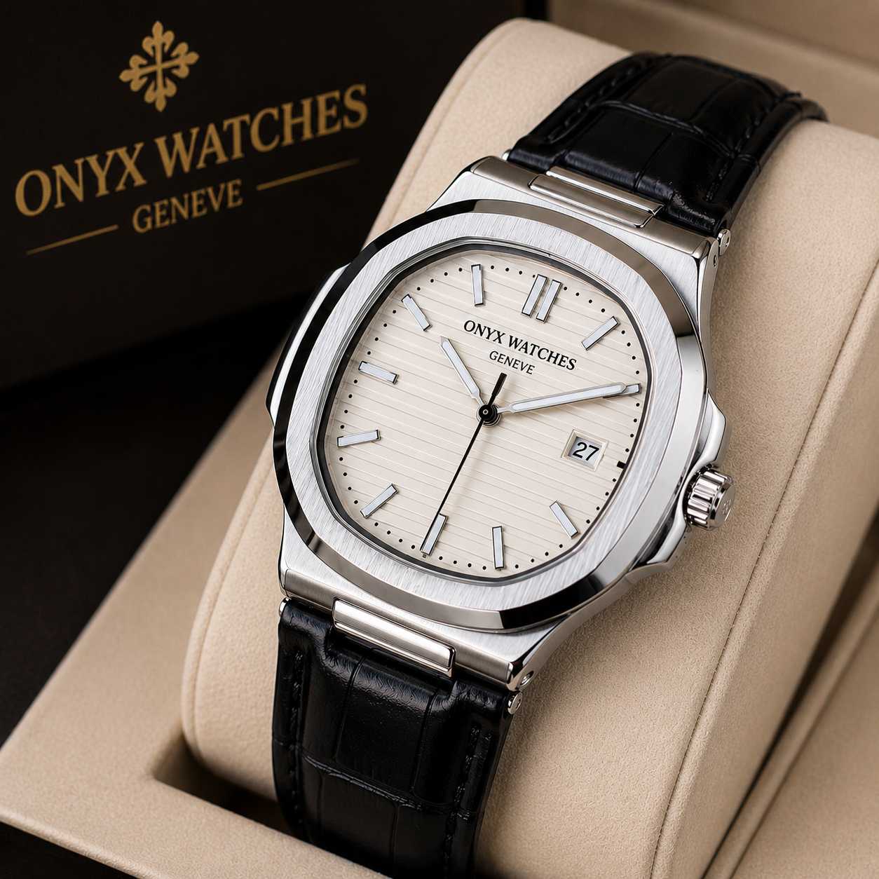 Onyx Patek Philippe Genve - Leather Strap