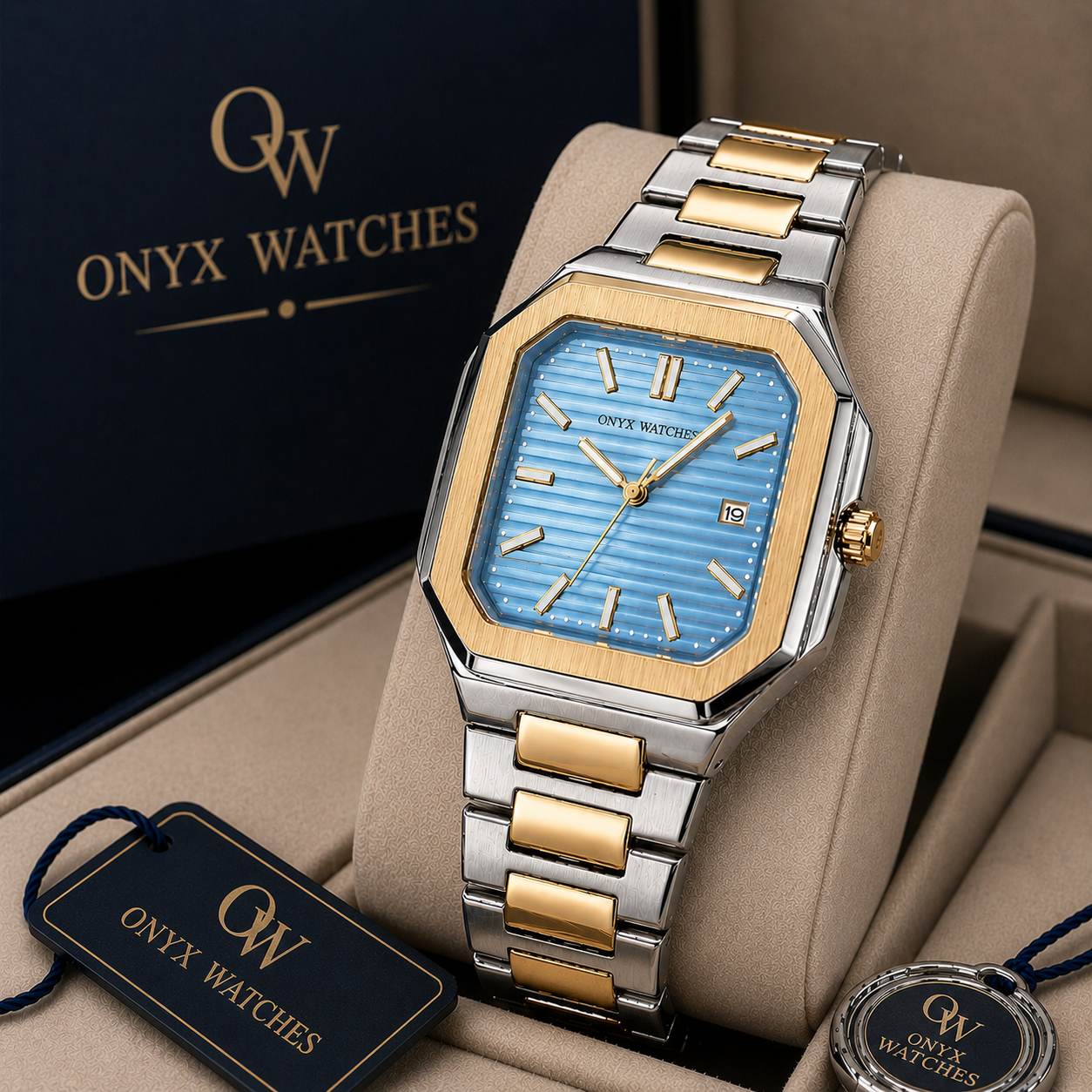 Onyx Universal Point Stainless Steel Chain Watch